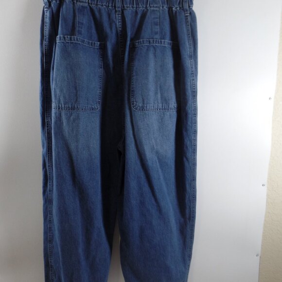 WE THE FREE By Free People Good Luck Barrel Jeans Women's Size 35 Elastic Waist - Picture 3 of 5